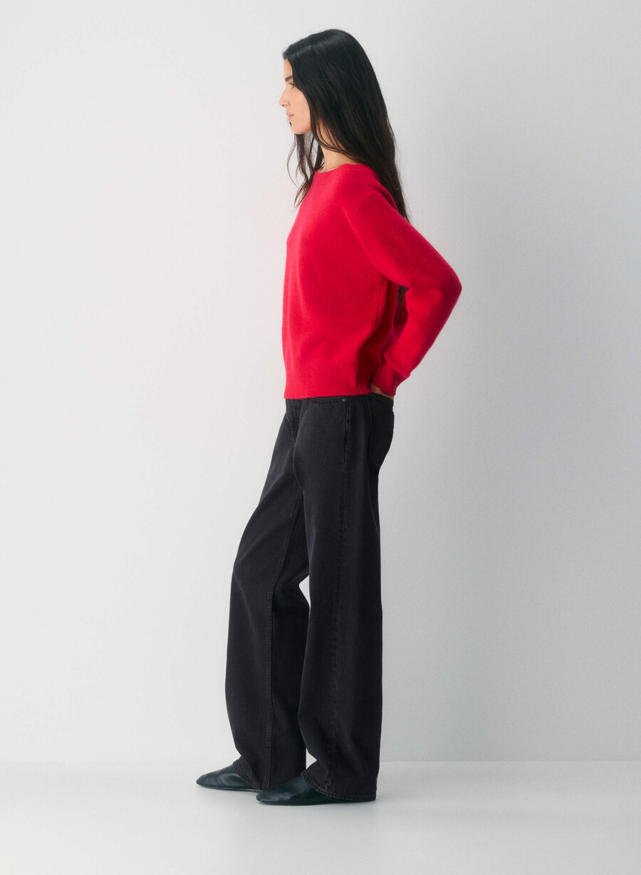essential cashmere nuance pullover flashing red