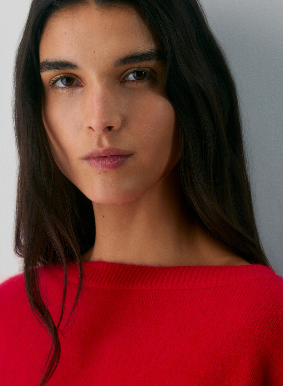 essential cashmere nuance pullover flashing red