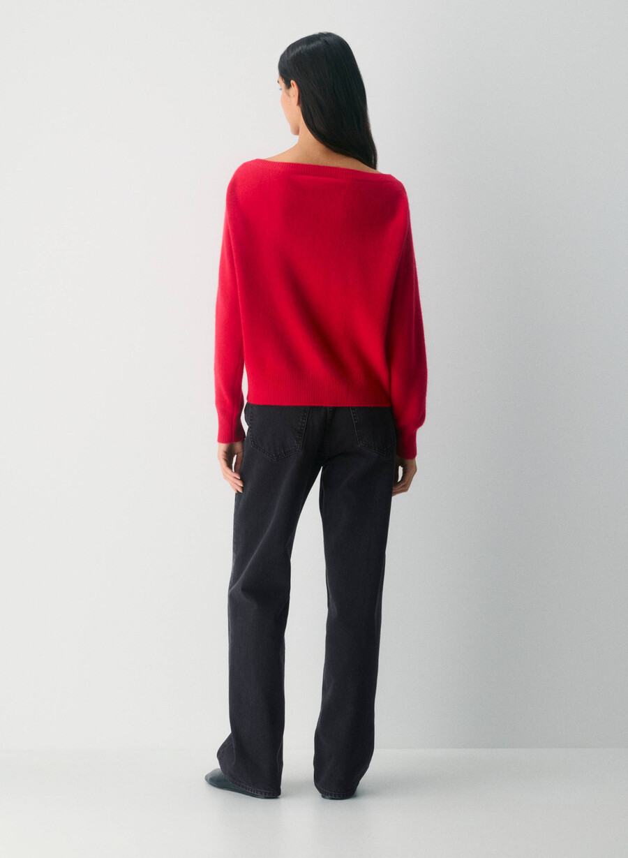essential cashmere nuance pullover flashing red