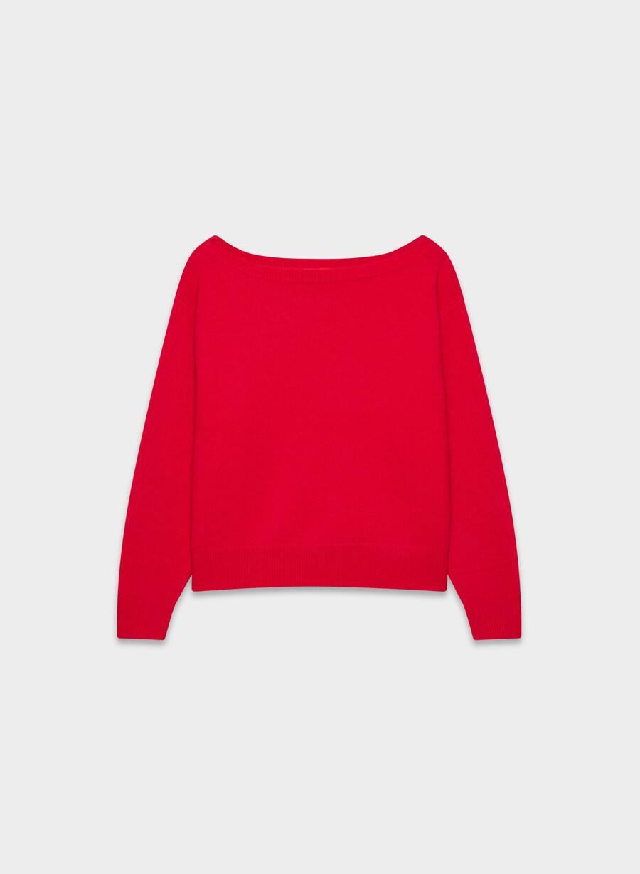 essential cashmere nuance pullover flashing red