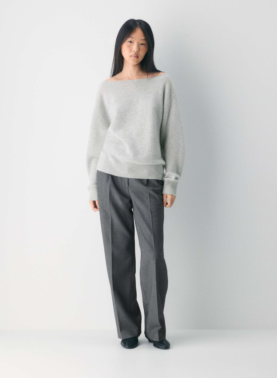 essential cashmere nuance sweater heather chrome