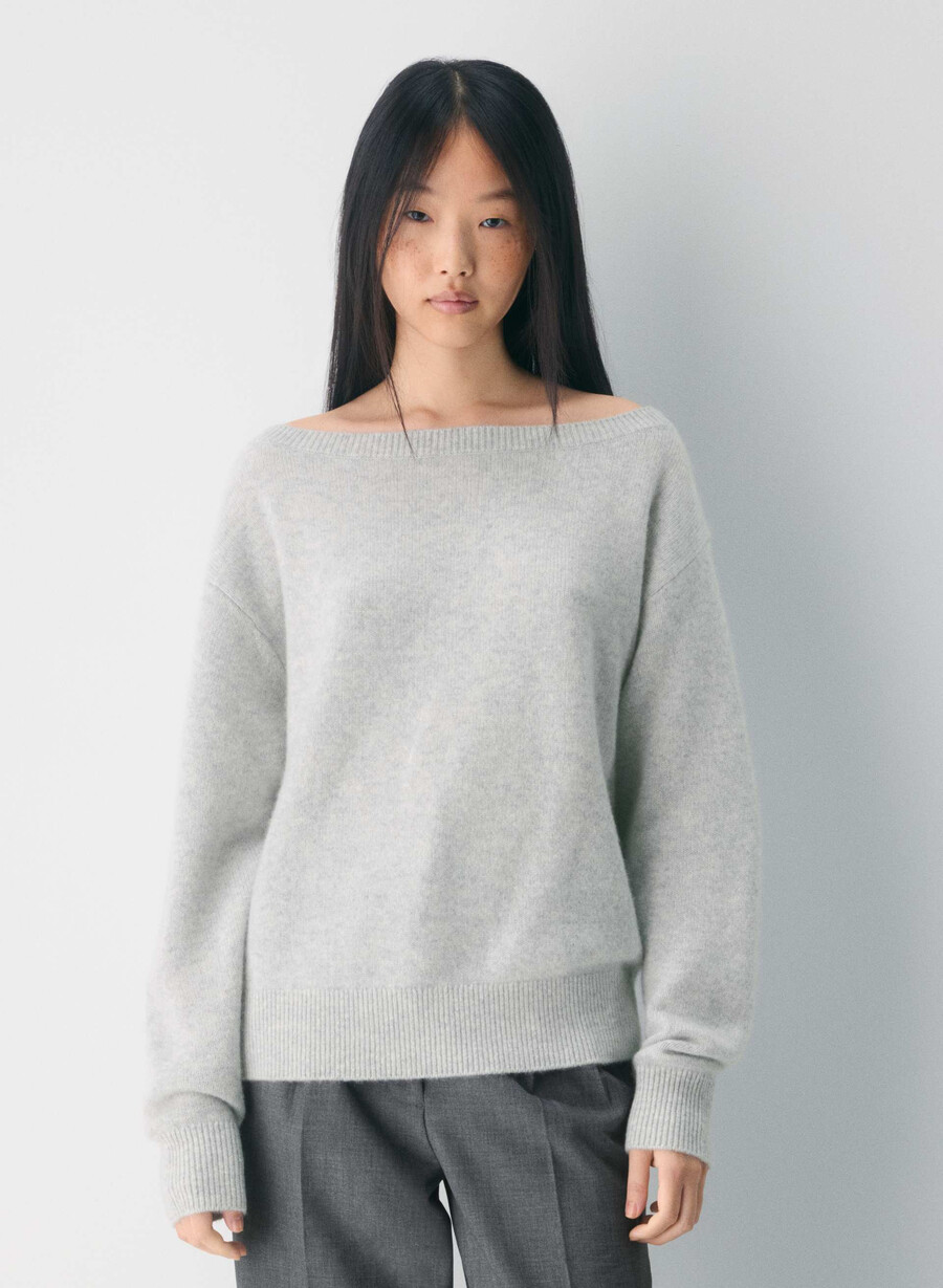 essential cashmere nuance sweater heather chrome