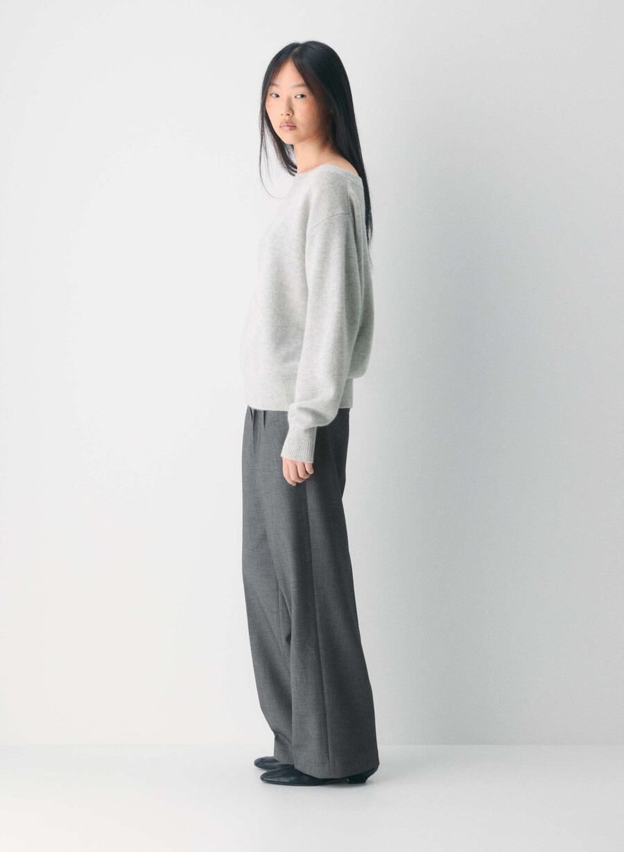 essential cashmere nuance sweater heather chrome