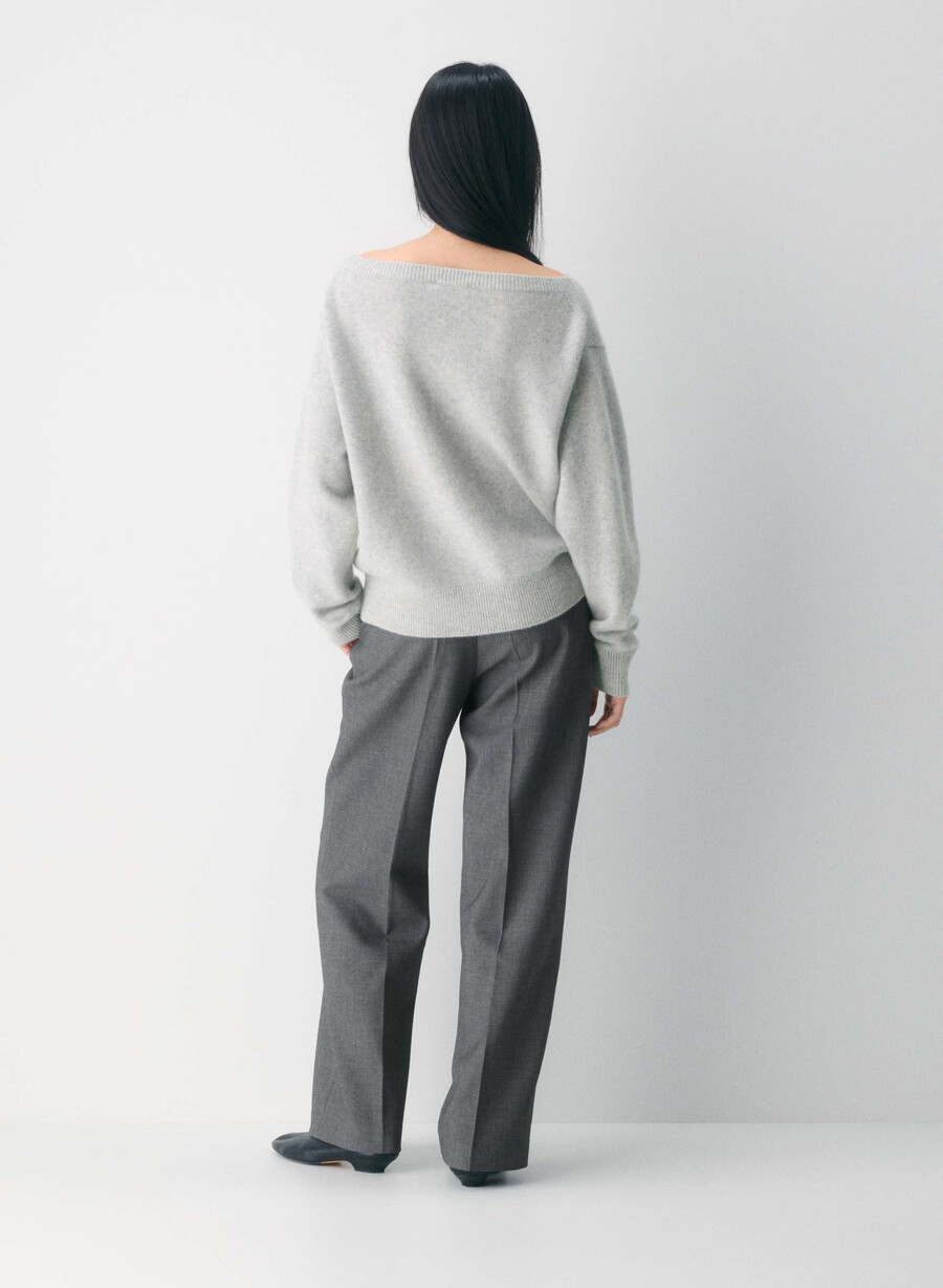 essential cashmere nuance sweater heather chrome