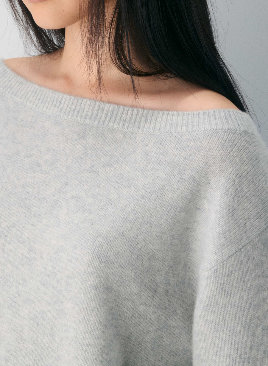 essential cashmere nuance sweater heather chrome