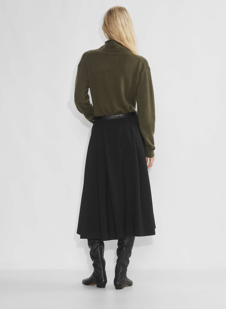 kaschmirpullover mit stehkragen dunkeloliv