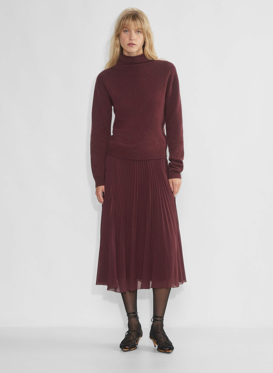 kaschmirpullover mit stehkragen farbe sumac burgundy