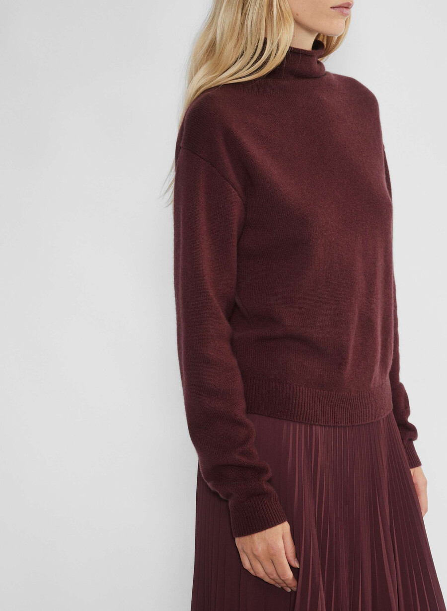 kaschmirpullover mit stehkragen farbe sumac burgundy