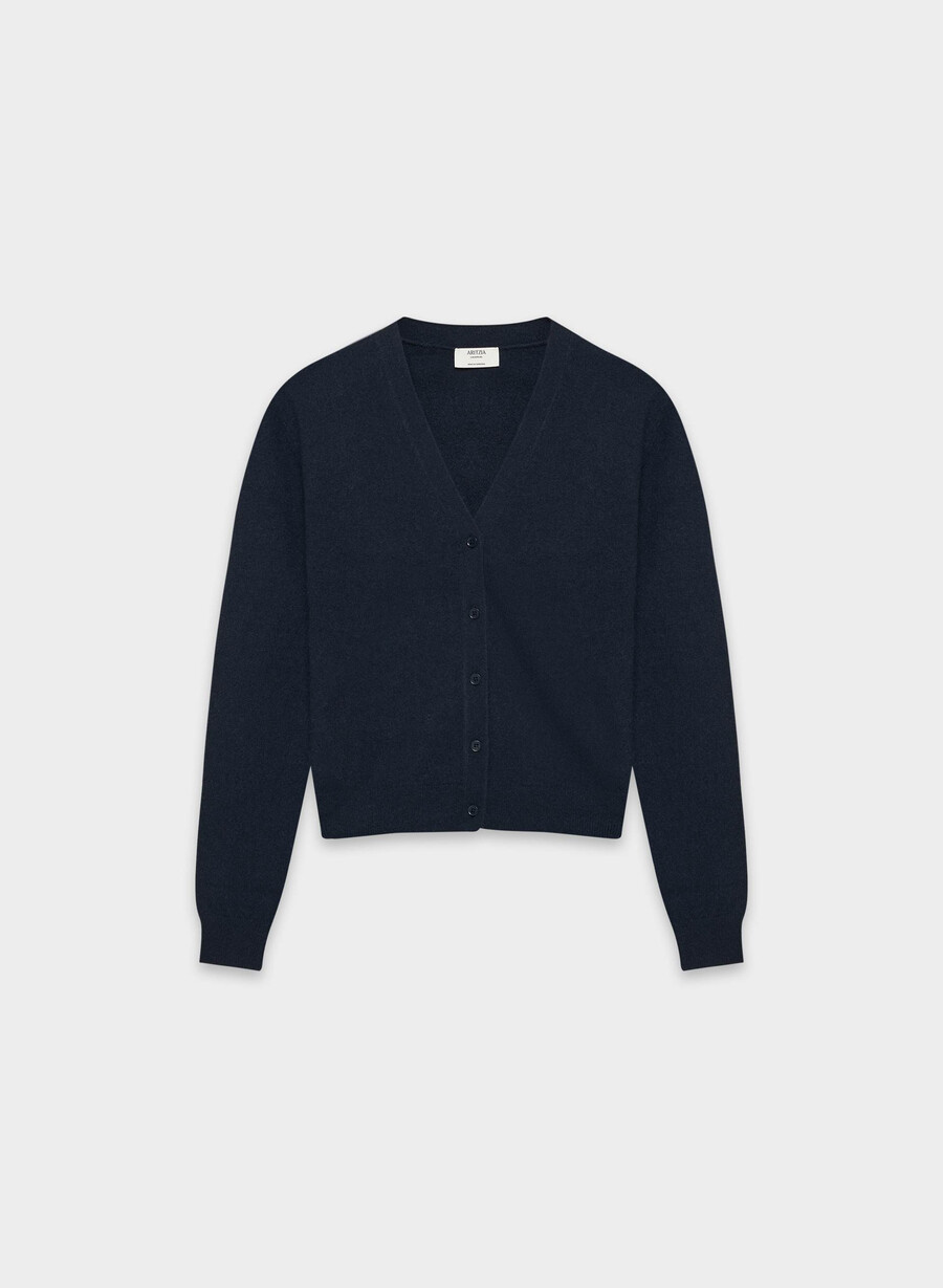 kaschmir-cardigan mit v-ausschnitt admiral