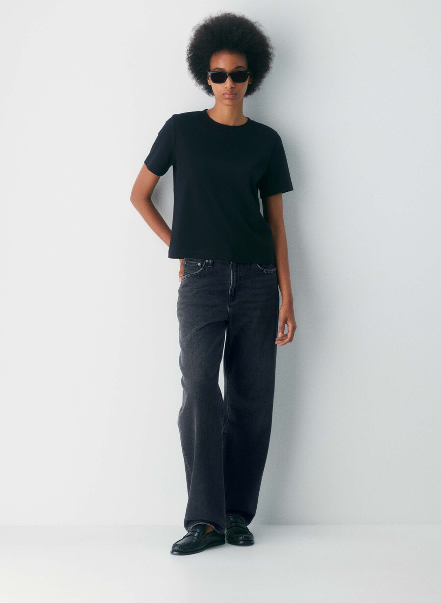 denim forum die 90er marlo hi-rise baggy jeans schwarzer eyeliner