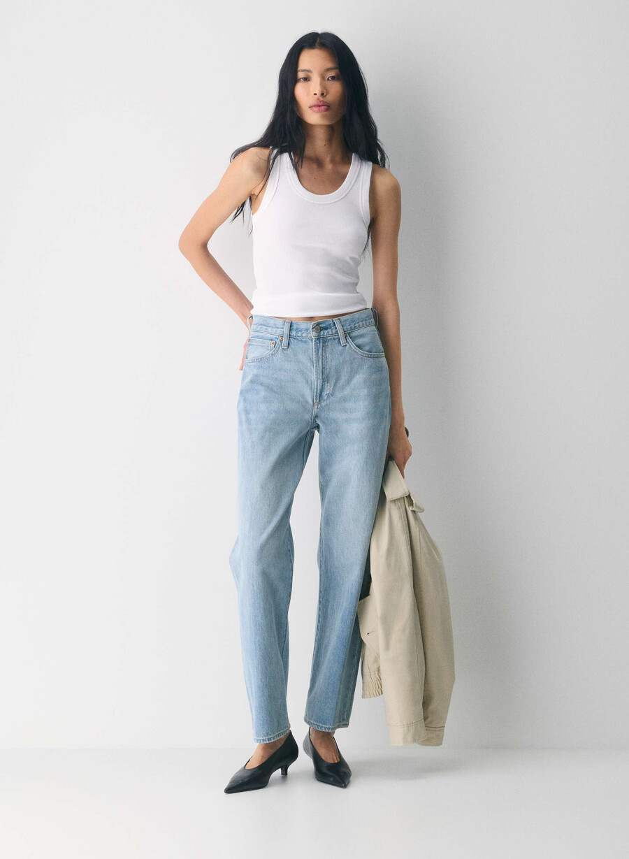 denim forum die 90er marlo hi-rise baggy jeans 7 yrs bleu taboo