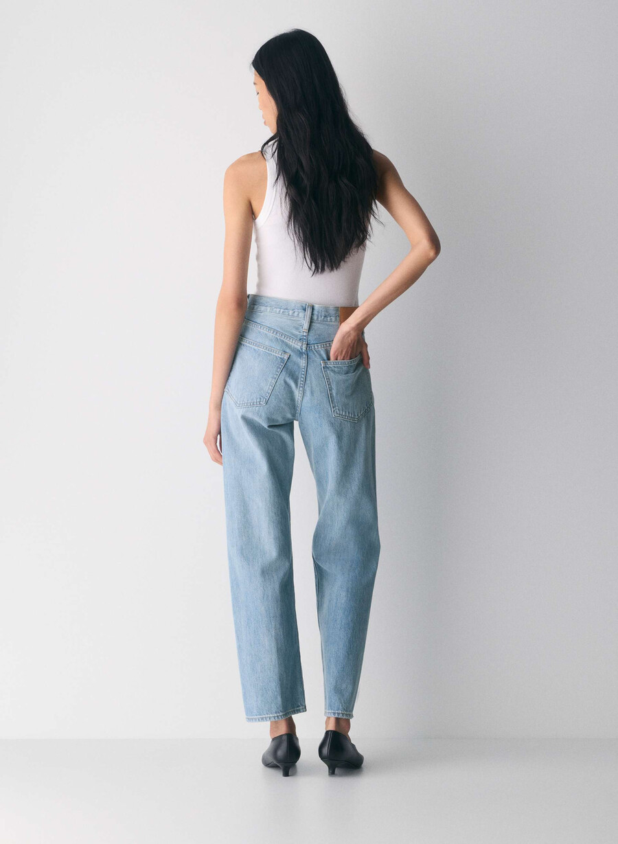 denim forum die 90er marlo hi-rise baggy jeans 7 yrs bleu taboo