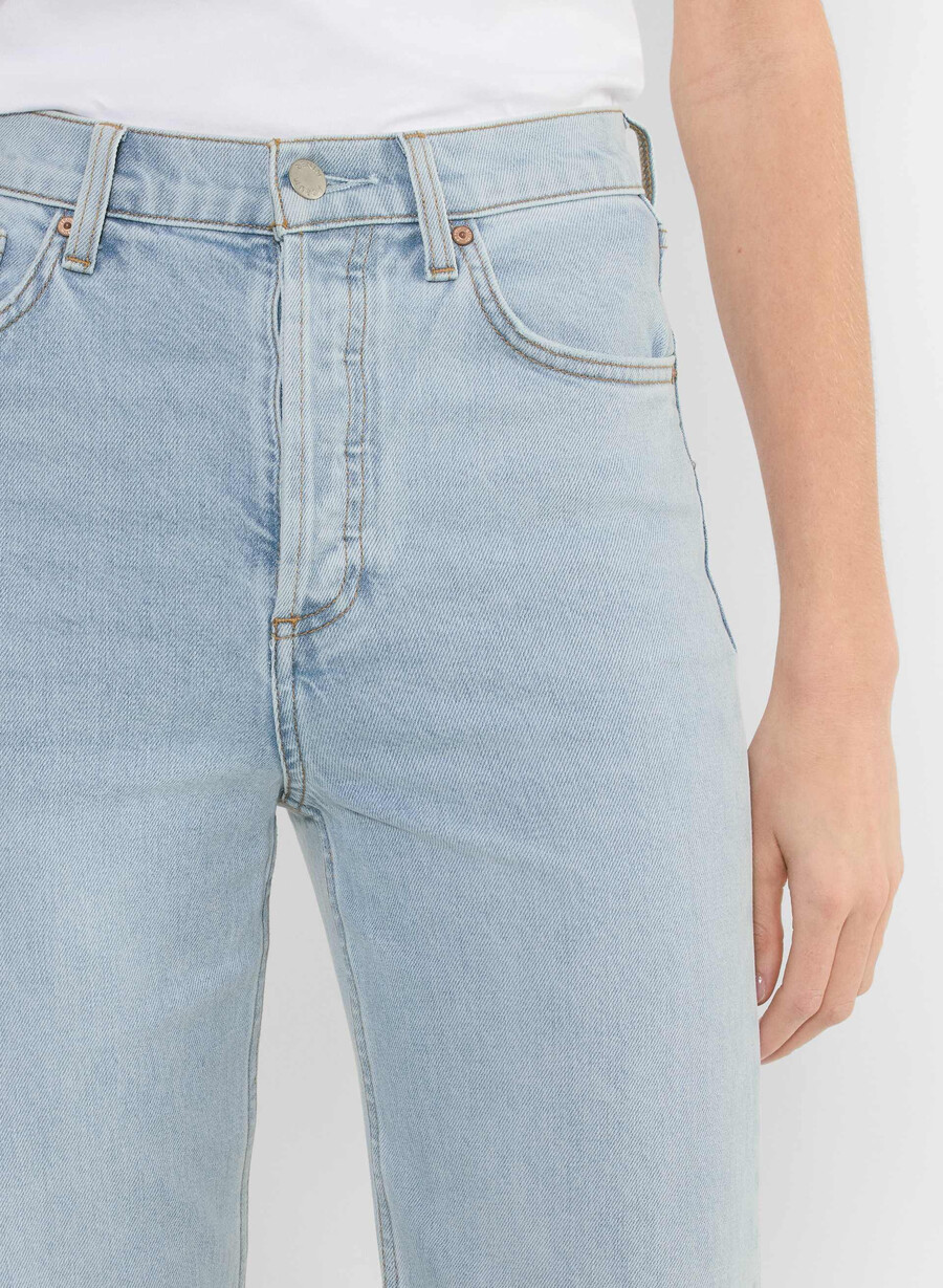 denim forum die arlo hi-rise straight jeans 15 yrs brl thr bleu