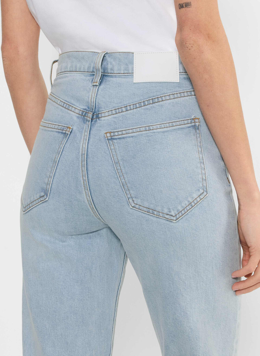 denim forum die arlo hi-rise straight jeans 15 yrs brl thr bleu