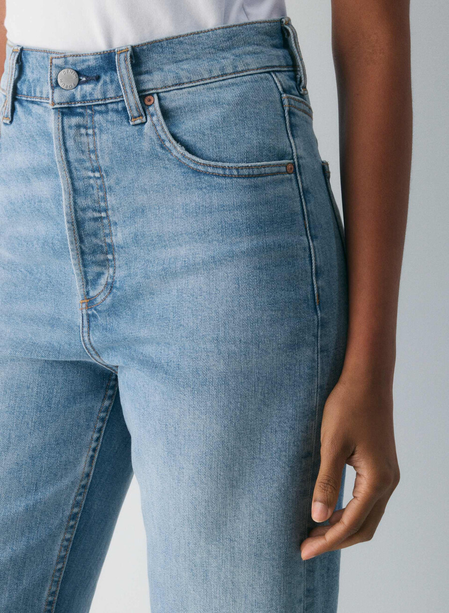 denim forum die arlo hi-rise straight jeans 7 yrs bleu taboo