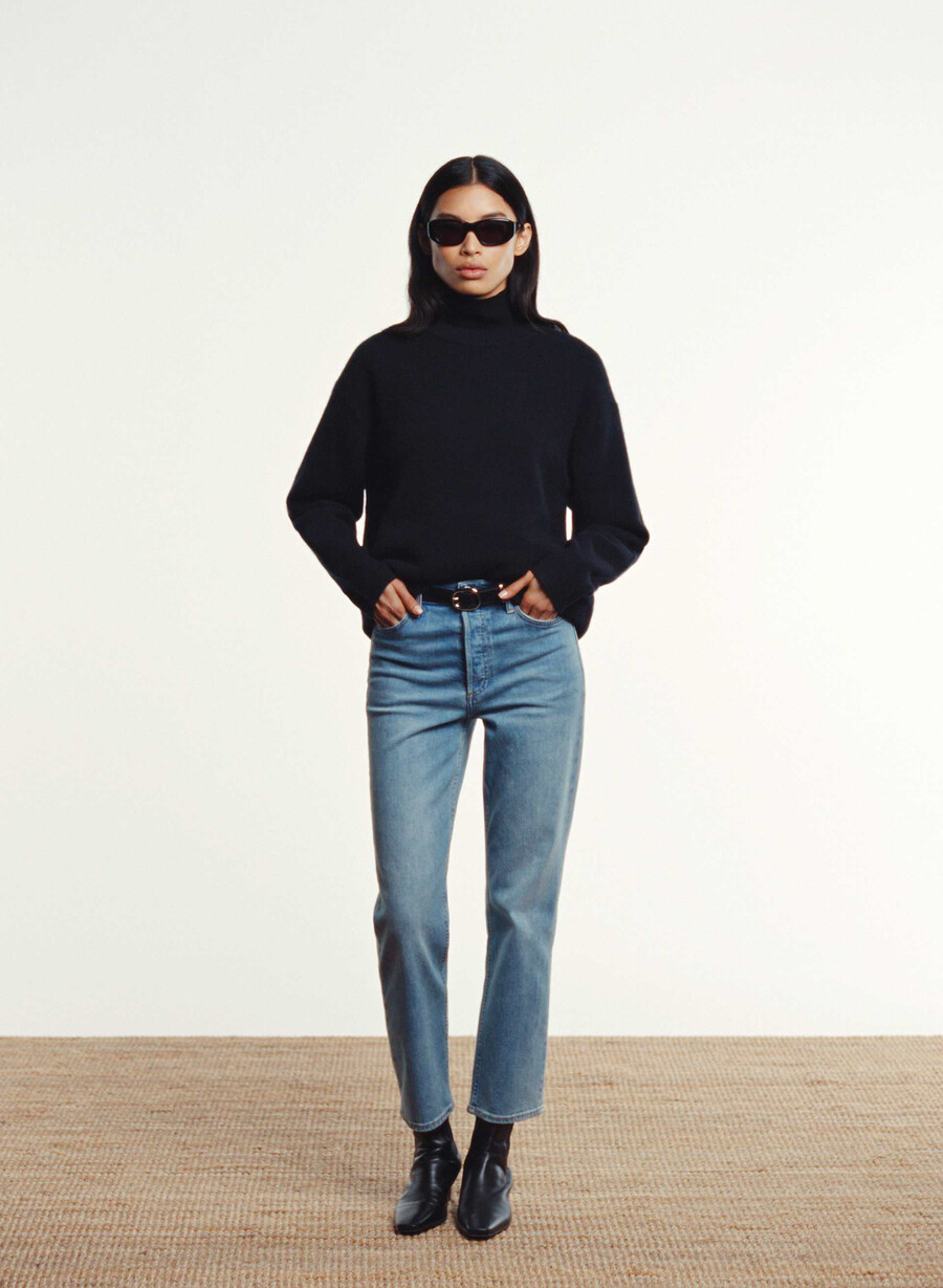 denim forum die arlo hi-rise straight jeans 7 yrs bleu taboo