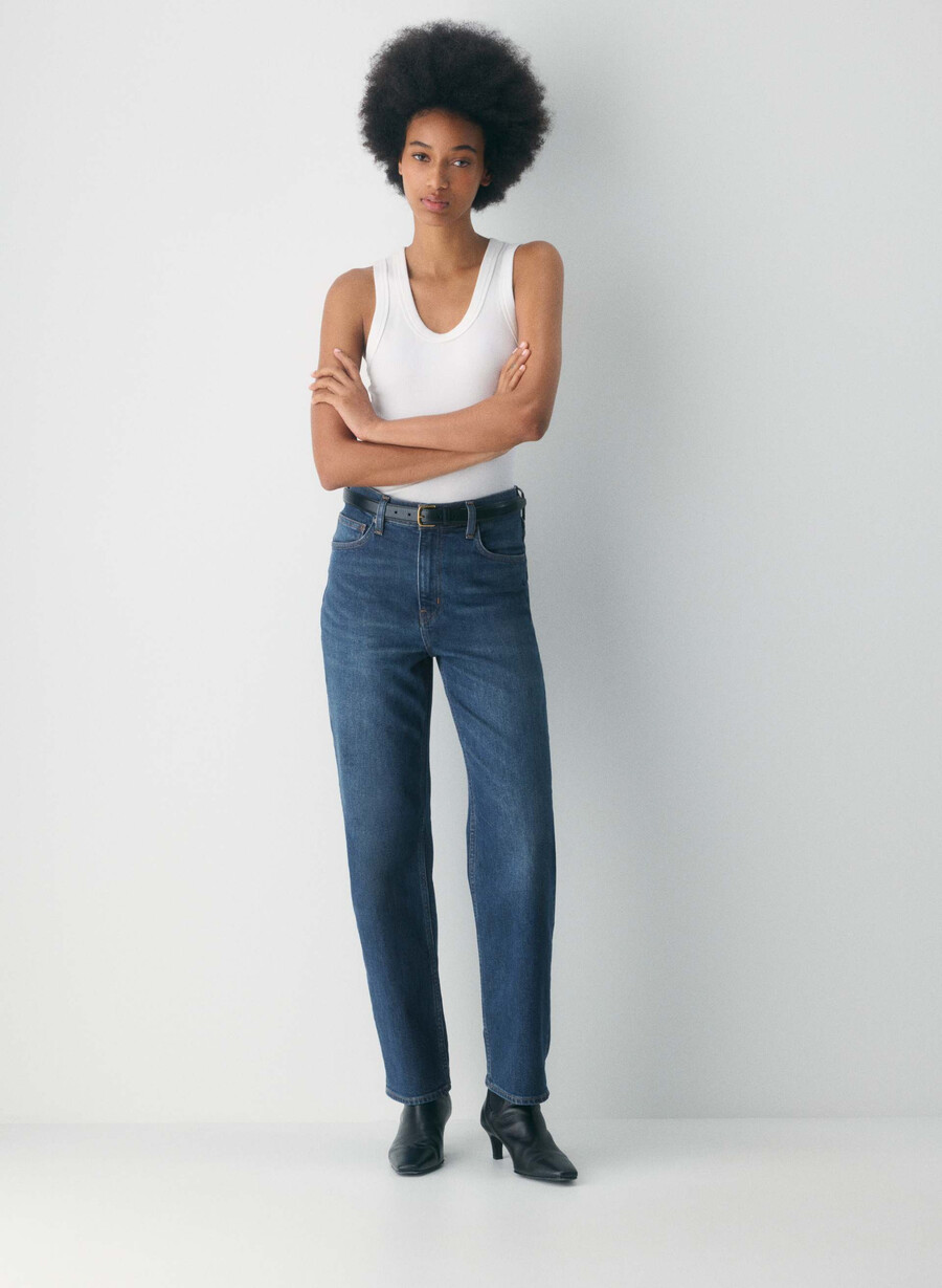 denim forum die arlo hi-rise straight jeans be about dark bleu