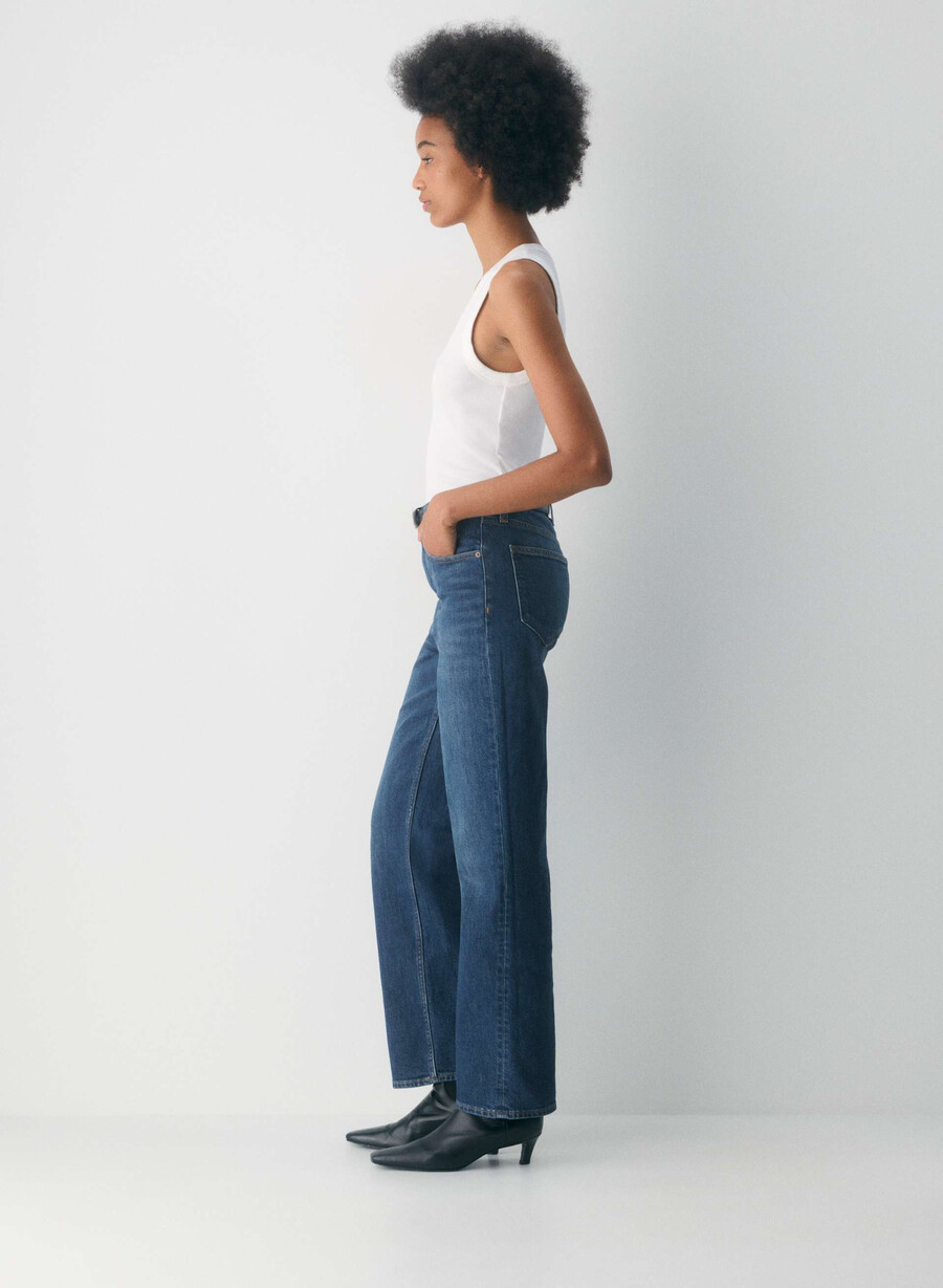 denim forum die arlo hi-rise straight jeans be about dark bleu