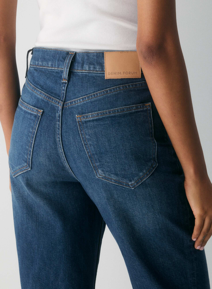 denim forum die arlo hi-rise straight jeans be about dark bleu