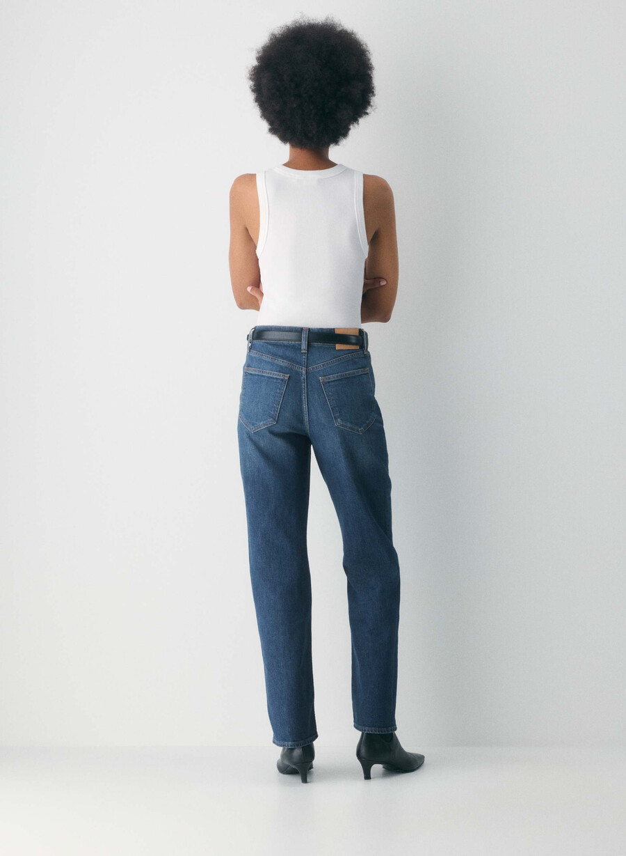 denim forum die arlo hi-rise straight jeans be about dark bleu