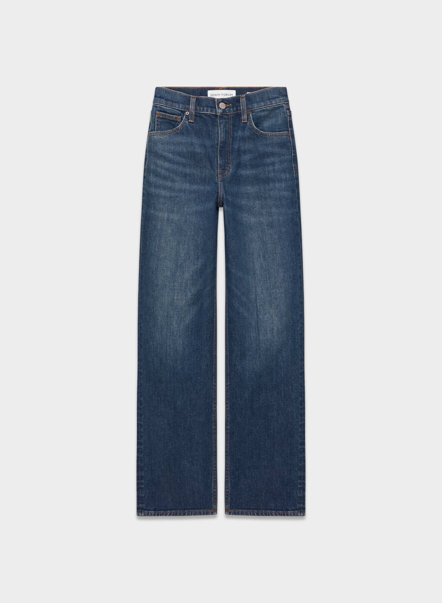 denim forum die arlo hi-rise straight jeans be about dark bleu