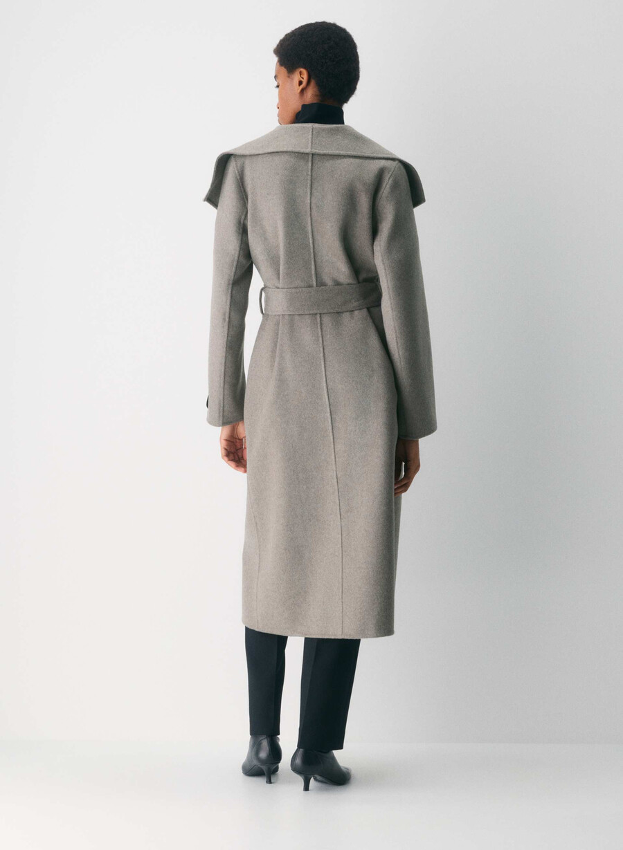 portfolio doppelmantel - luxuriöser wollkaschmir heather dark taupe