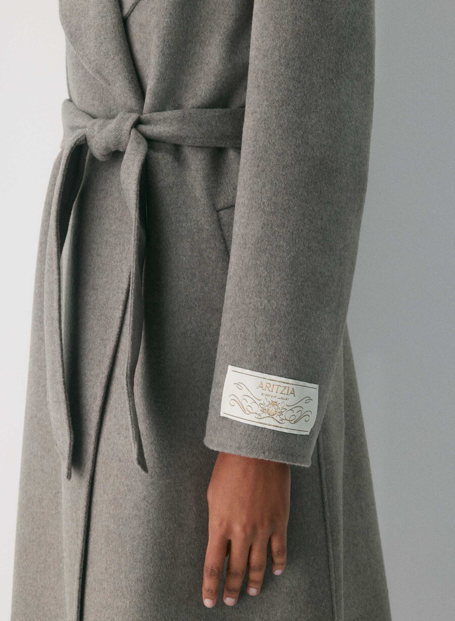 portfolio doppelmantel - luxuriöser wollkaschmir heather dark taupe