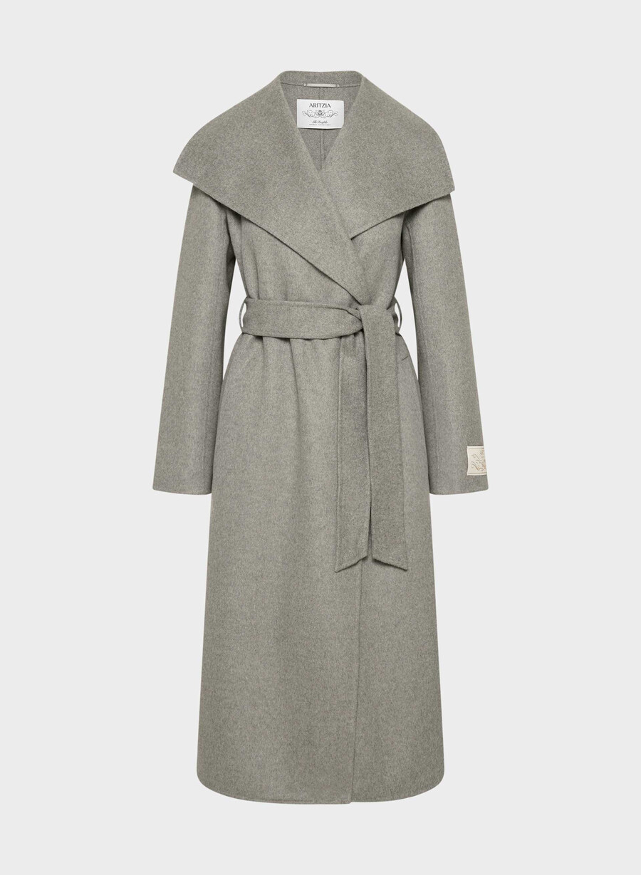 portfolio doppelmantel - luxuriöser wollkaschmir heather dark taupe