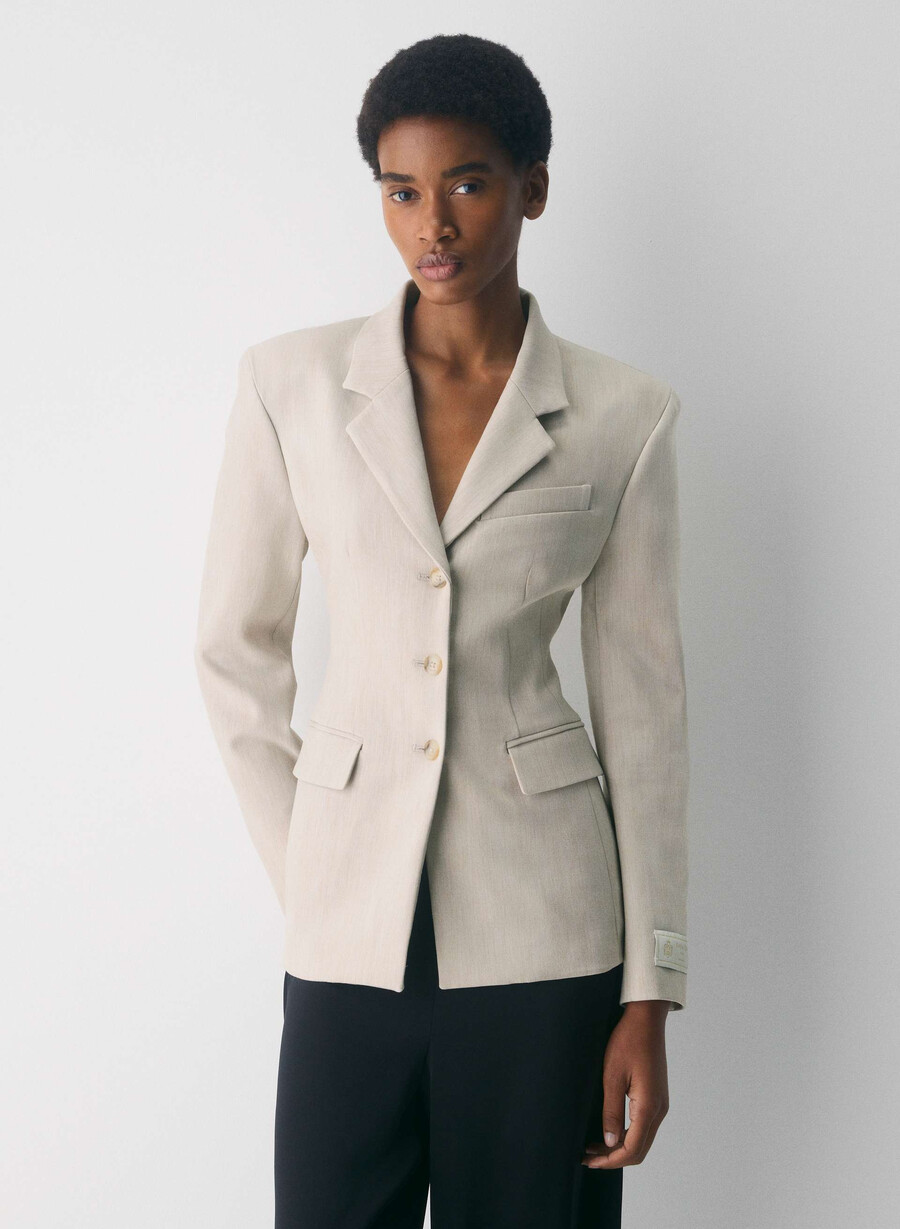 herausragender blazer – reessential heather matte pearl
