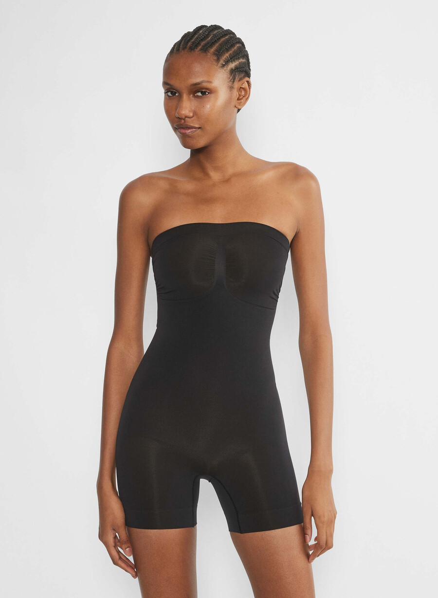 shapeenhance trägerloser jumpsuit schwarz