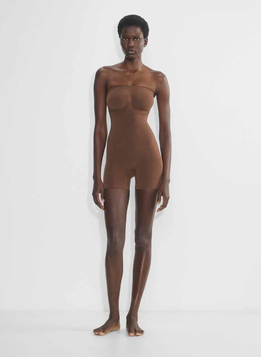 shapeenhance trägerloser jumpsuit cocoa bean