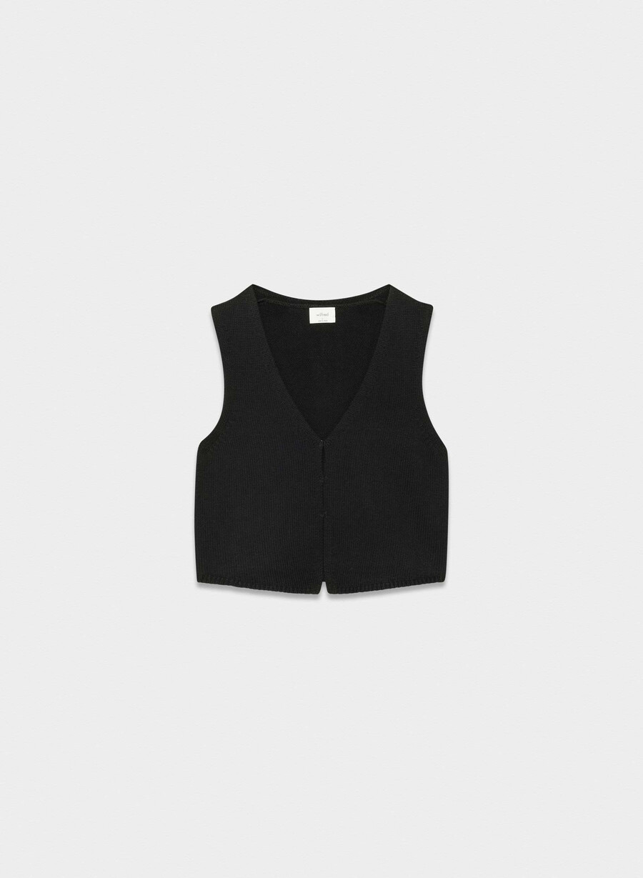 baskische strickweste schwarz