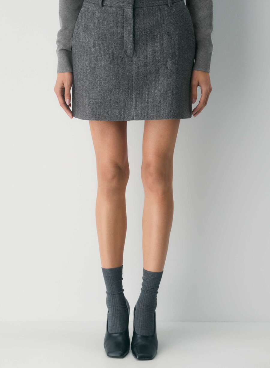 chisel skirt - precision wool chaney schwarzgrau