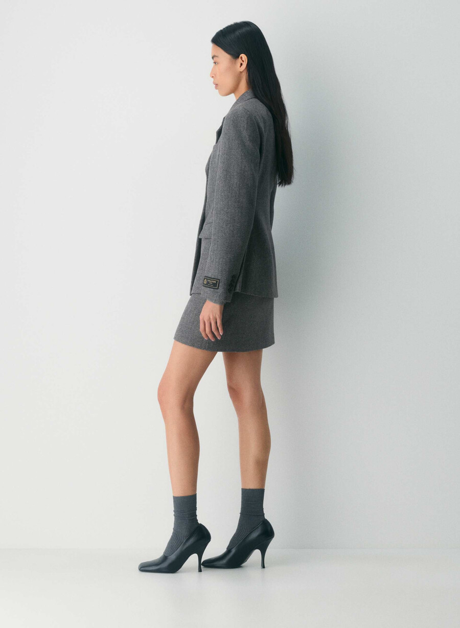 chisel skirt - precision wool chaney schwarzgrau