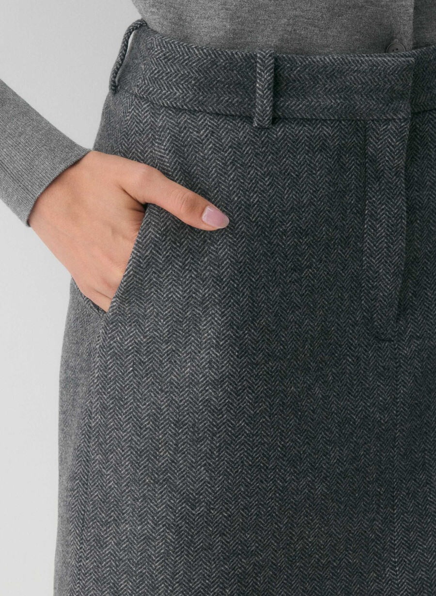 chisel skirt - precision wool chaney schwarzgrau