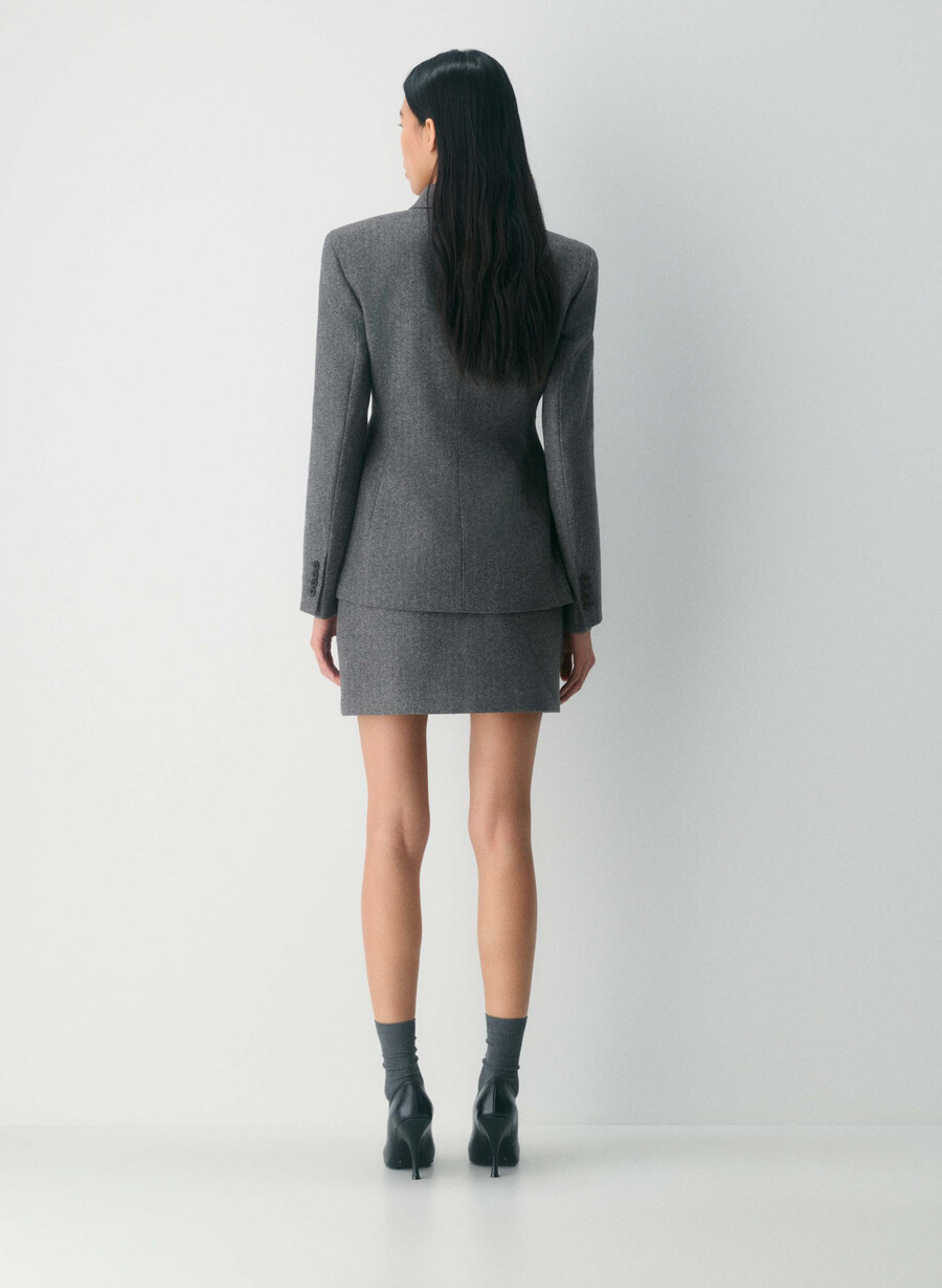 chisel skirt - precision wool chaney schwarzgrau