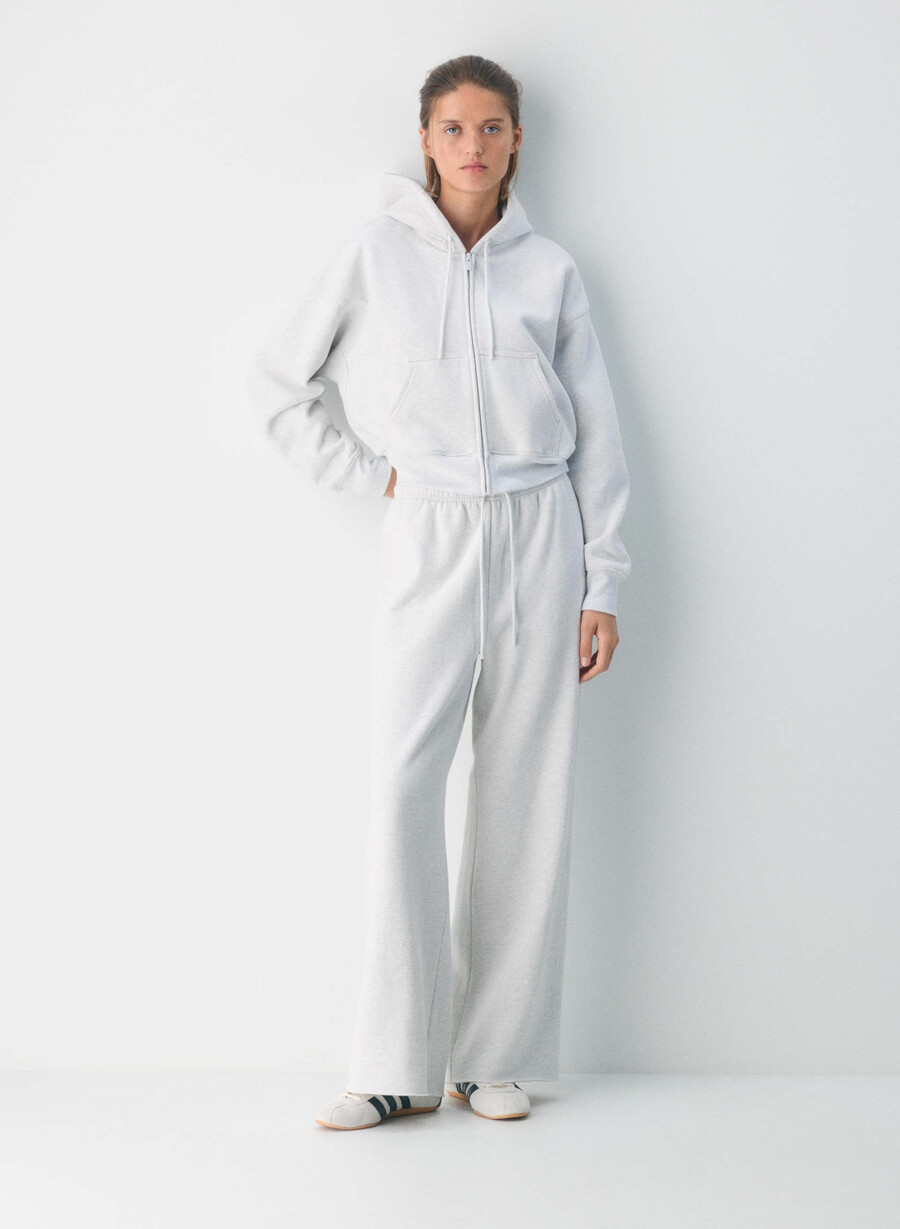 kuschelige mega flutter sweatfleece-sweatpant heather cloud white