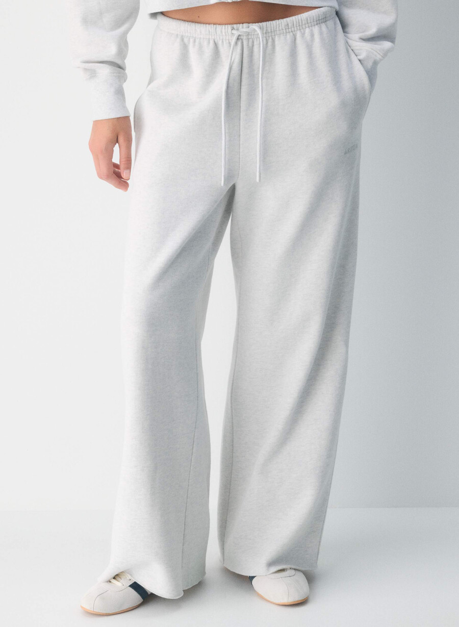 kuschelige mega flutter sweatfleece-sweatpant heather cloud white