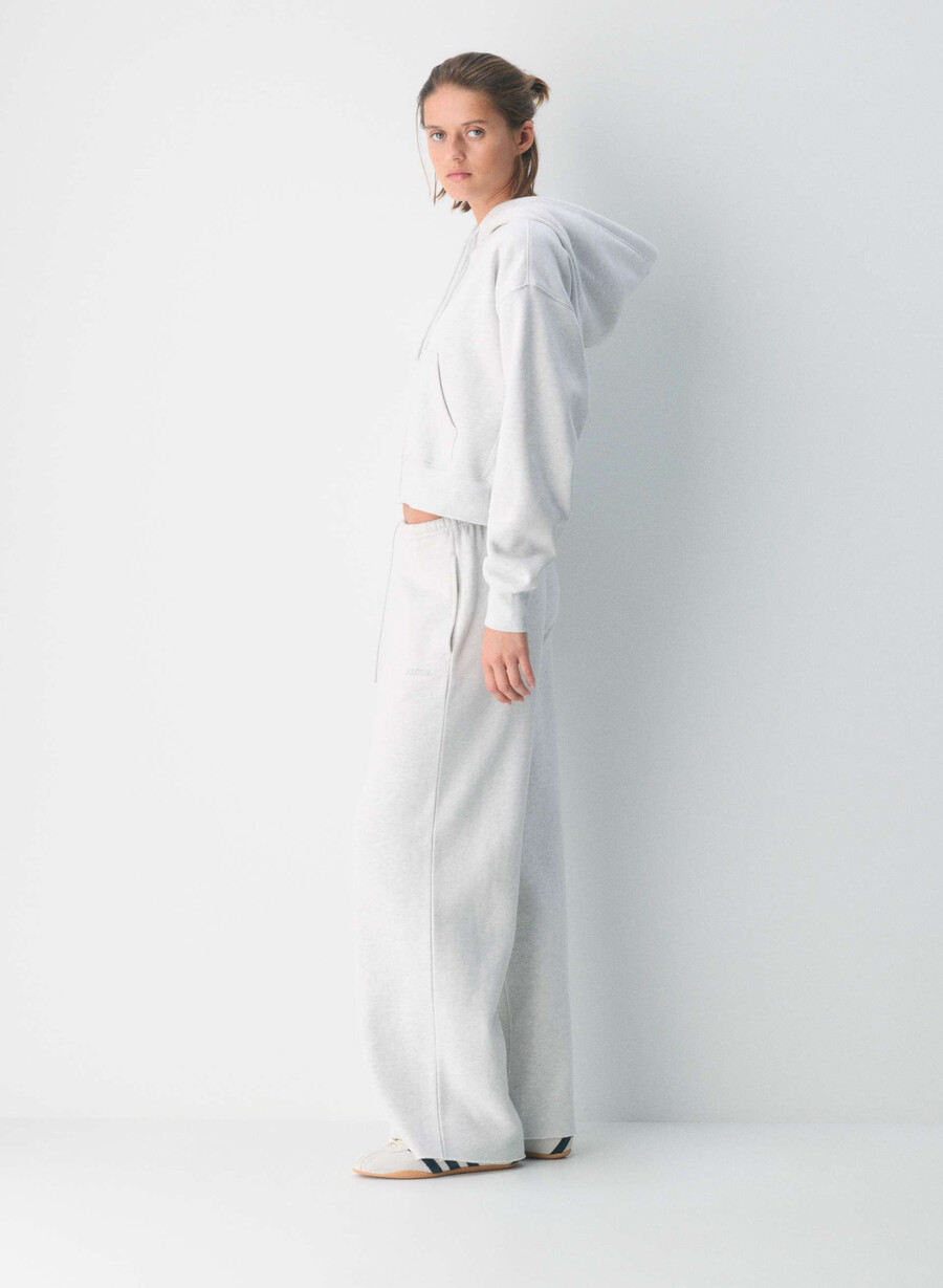 kuschelige mega flutter sweatfleece-sweatpant heather cloud white