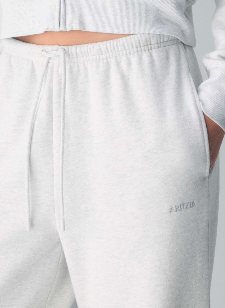 kuschelige mega flutter sweatfleece-sweatpant heather cloud white
