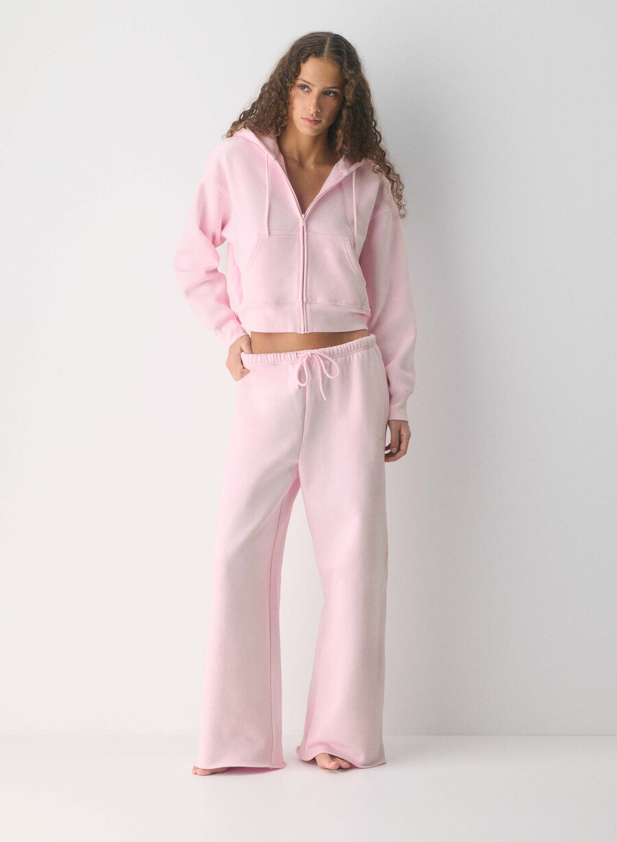 kuschelige sweatfleece mega flutter jogginghose villa pink
