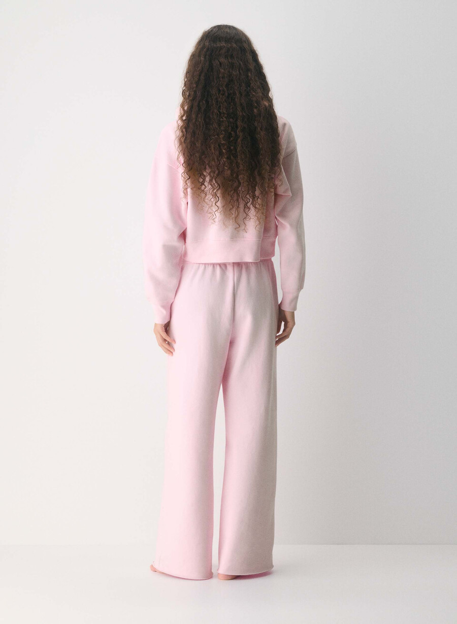 kuschelige sweatfleece mega flutter jogginghose villa pink