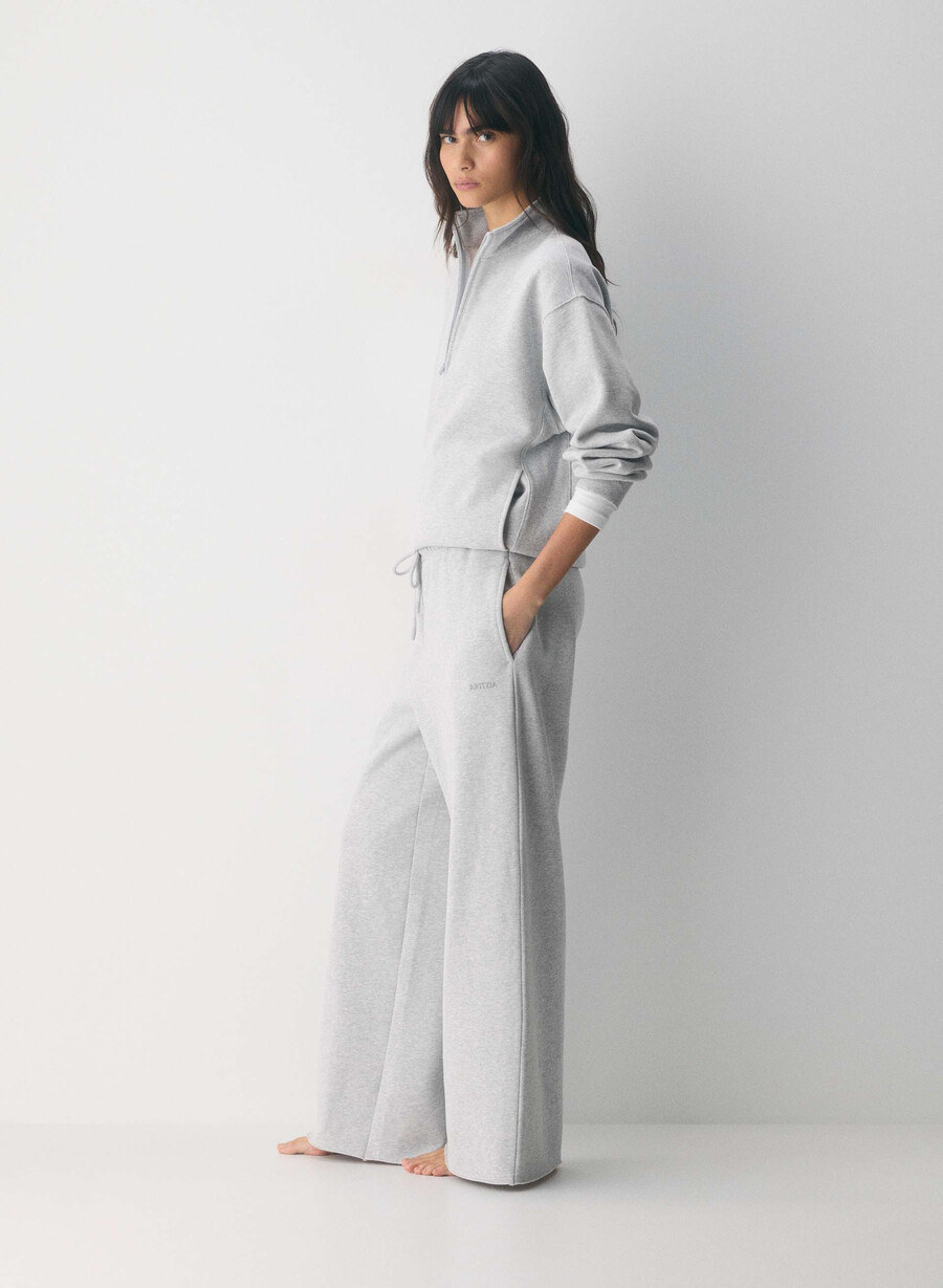 cozy sweatfleece mega flutter sweatpant heather chrome