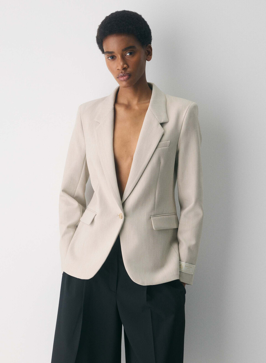producer blazer - reessential heather matte pearl