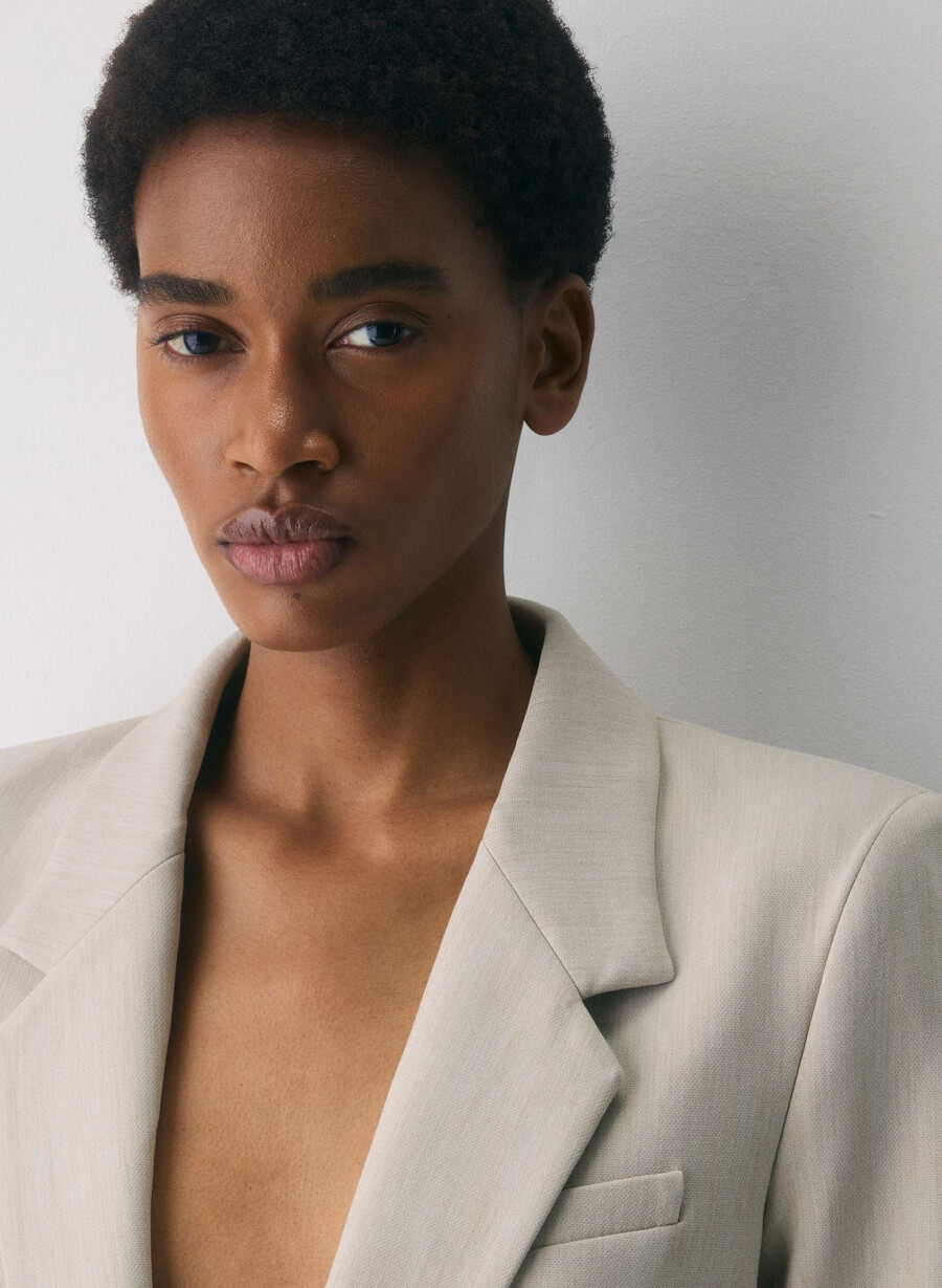 producer blazer - reessential heather matte pearl