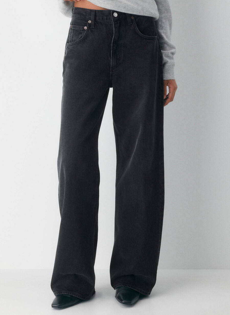 agolde low curve jeans black tar