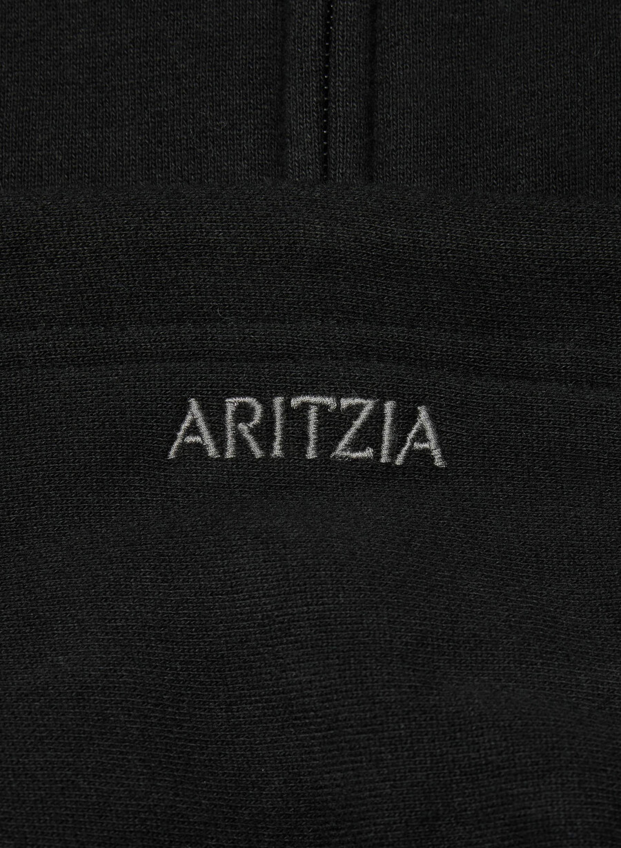 gemütlicher boyfriend-hoodie aus sweatfleece mit reißverschluss schwarz