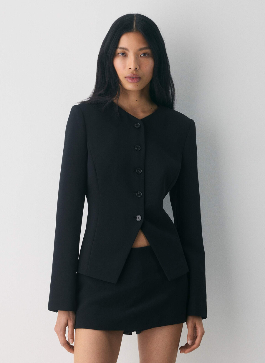 königlicher blazer – crepette schwarz