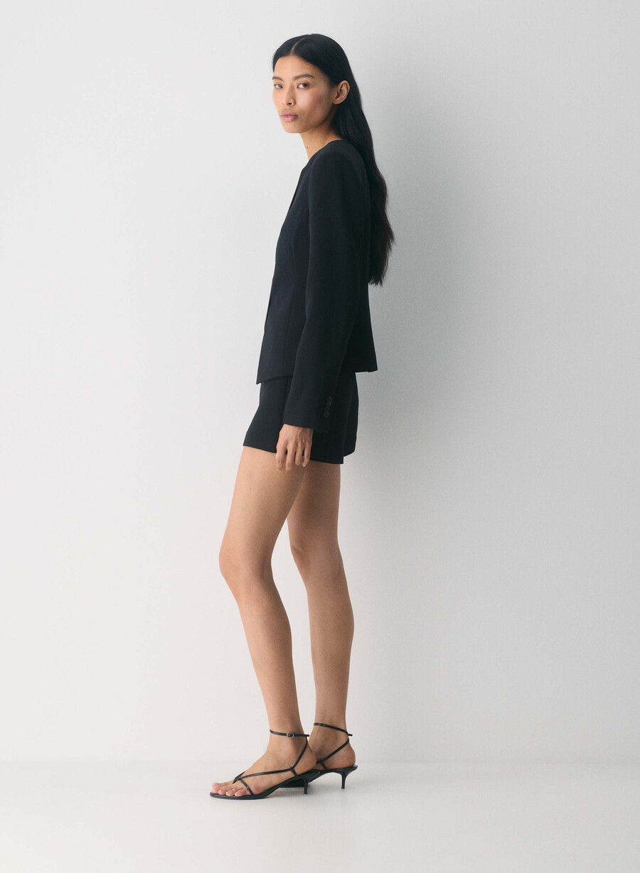 königlicher blazer – crepette schwarz