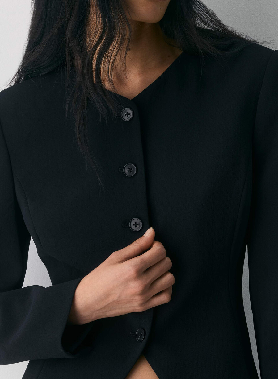 königlicher blazer – crepette schwarz